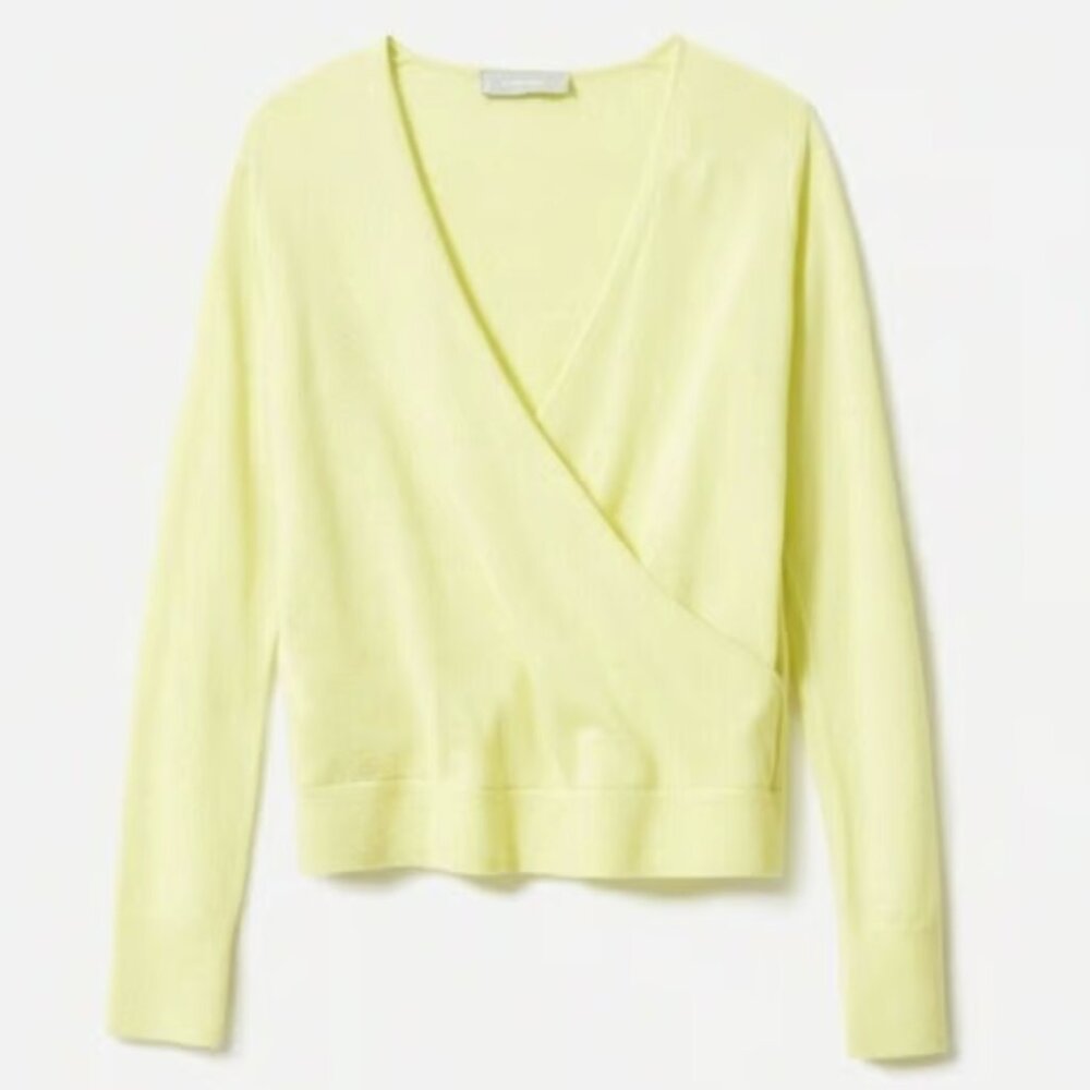 Women's Everlane The Wrap Cashmere Sweater Yellow NWOT